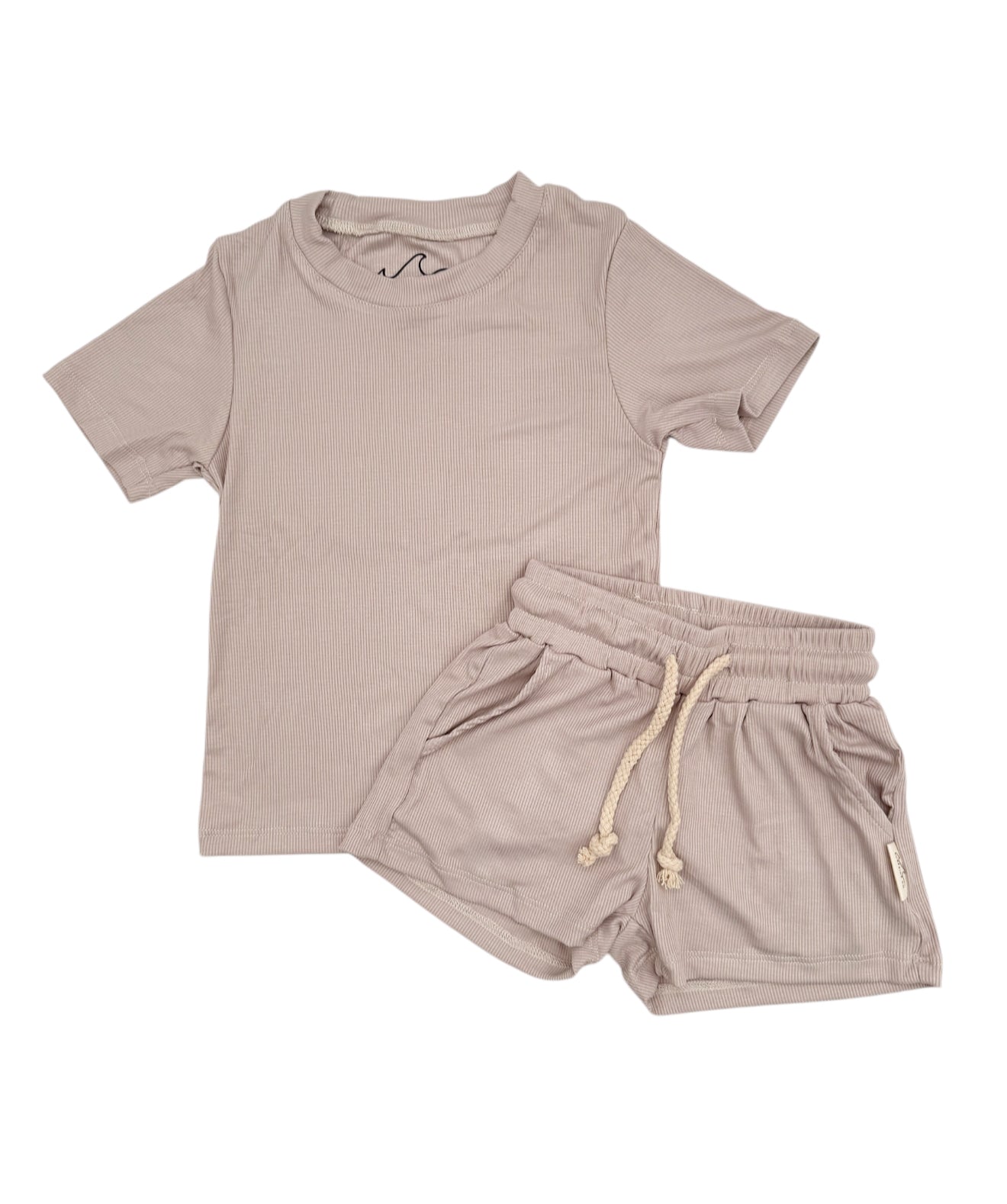 NEW! Tan Ribbed Bamboo Lounge Set