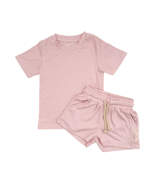NEW! Blush Ribbed Bamboo Lounge Set
