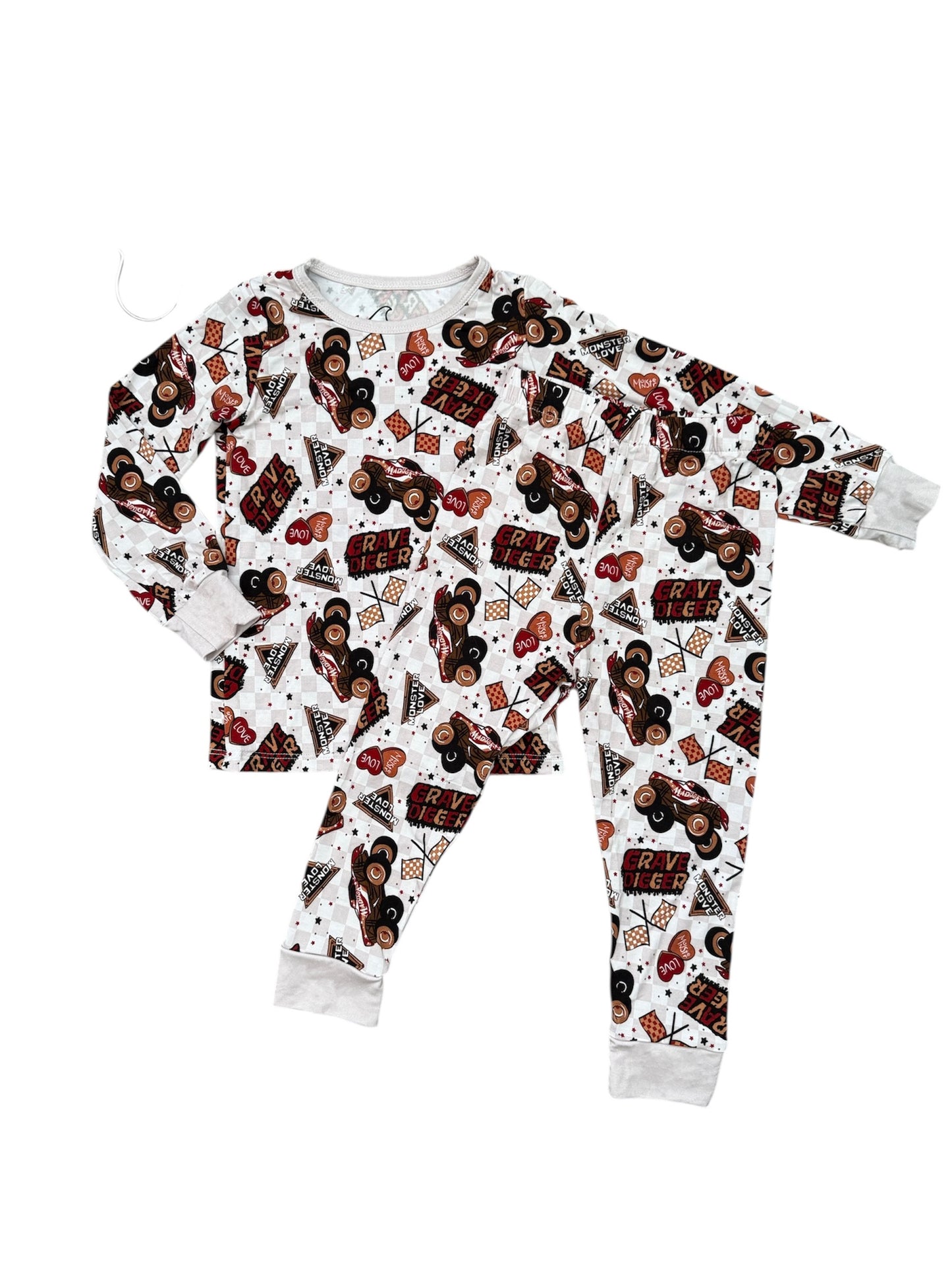 NEW! Valentines Monster Jam Bamboo PJ