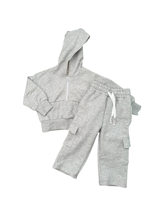 NEW! Gray Straight Leg Cargo Jogger Set