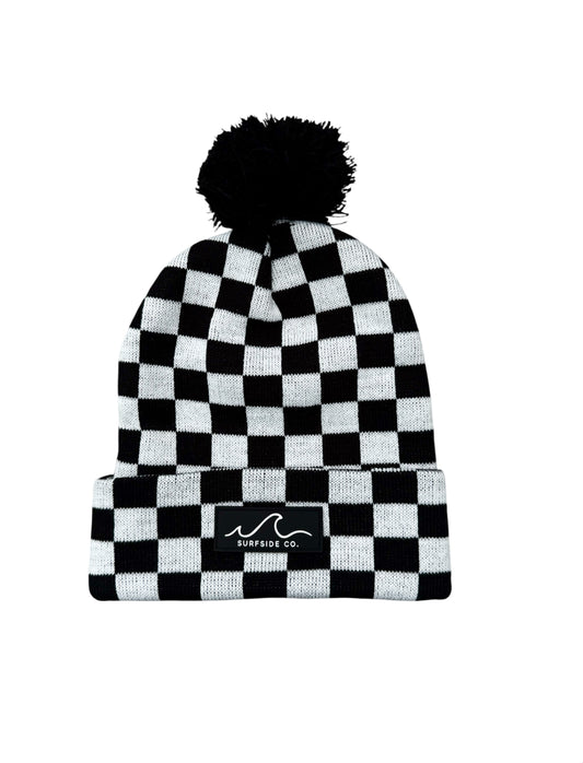 NEW! Checkered Pom Beanie