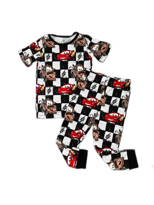 Checkered Cars Bamboo Pajamas