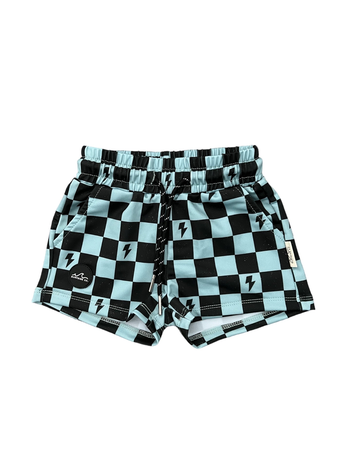 Black/Blue Checker Bolt Hybrid Swim