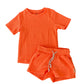 Neon Orange Waffle Lounge Set