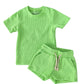 Neon Green Waffle Lounge Set
