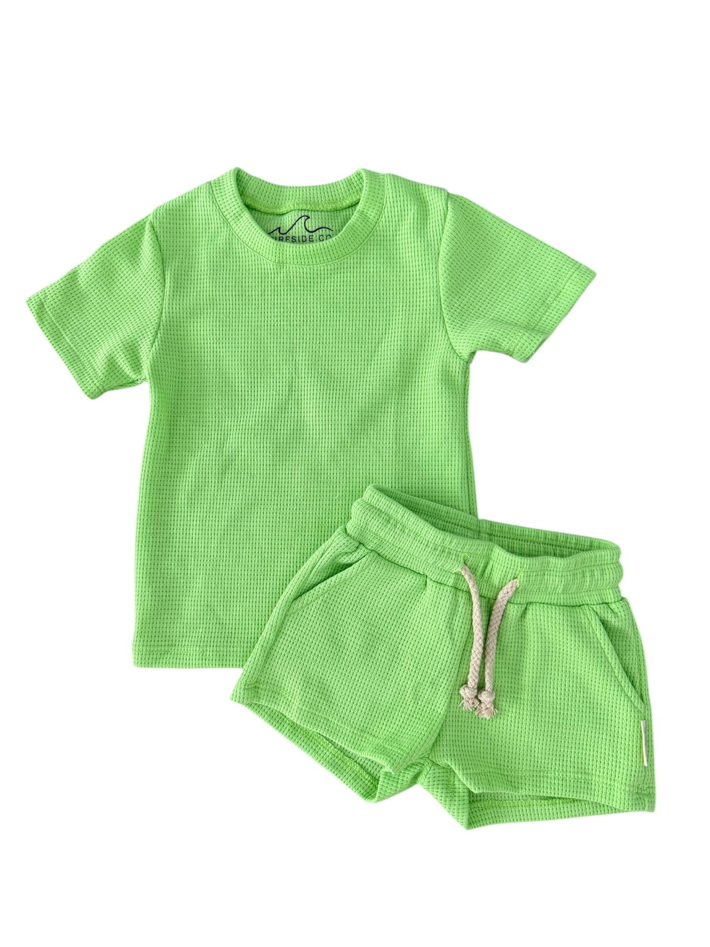 Neon Green Waffle Lounge Set
