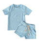 Light Blue Waffle Lounge Set
