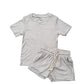 NEW! Gray Ribbed Bamboo Lounge Set