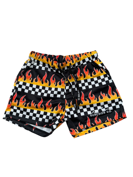 NEW! Checkered Flame Athletic Shorts *