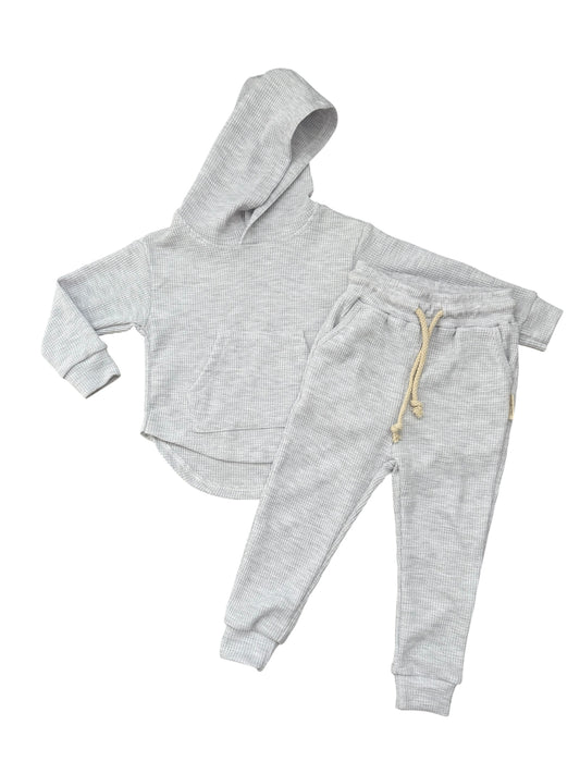 NEW! Heather Gray Waffle Set