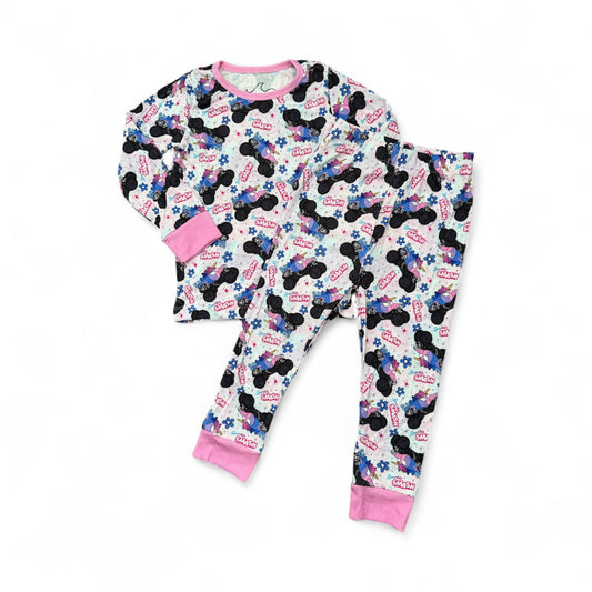 NEW! Sparkle Smash Ribbed Monster Jam Bamboo PJ