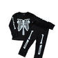 NEW!  Black Skelly Ribbed Bamboo PJ