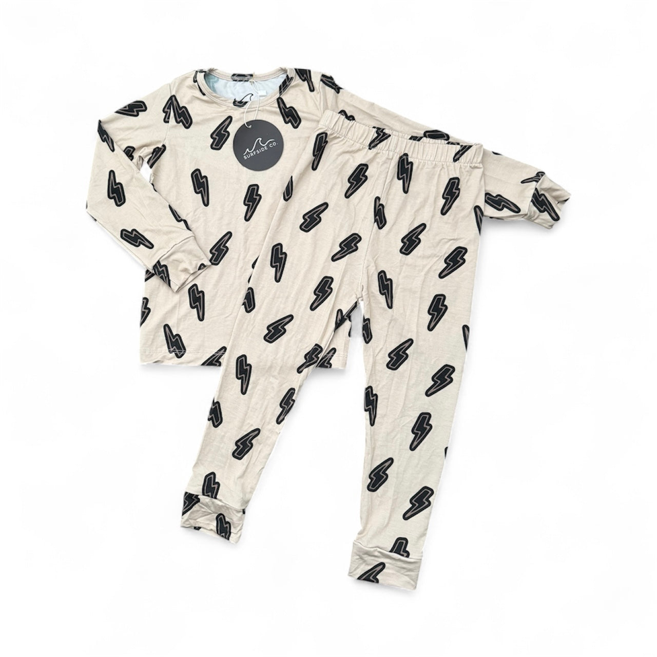 Tan Bolt Long Sleeve Bamboo PJ
