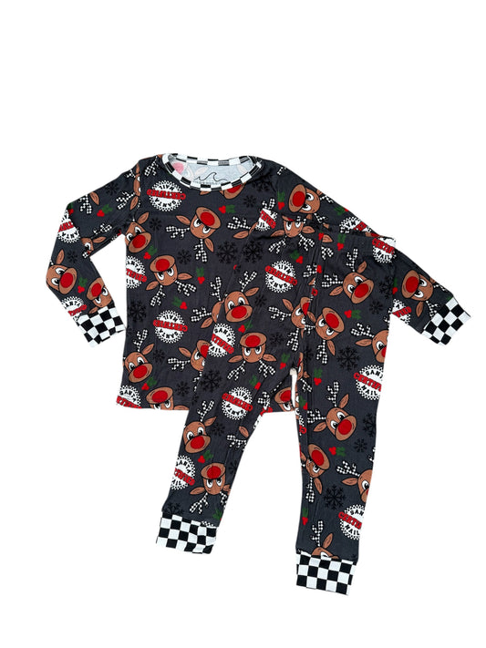 NEW! Reindeer Bamboo Rib Pajamas