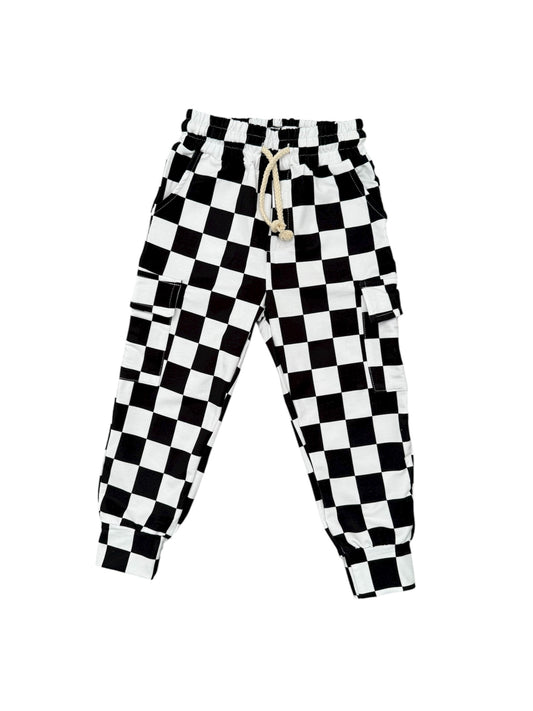 NEW! Checks Cargo Jogger Sweatpants