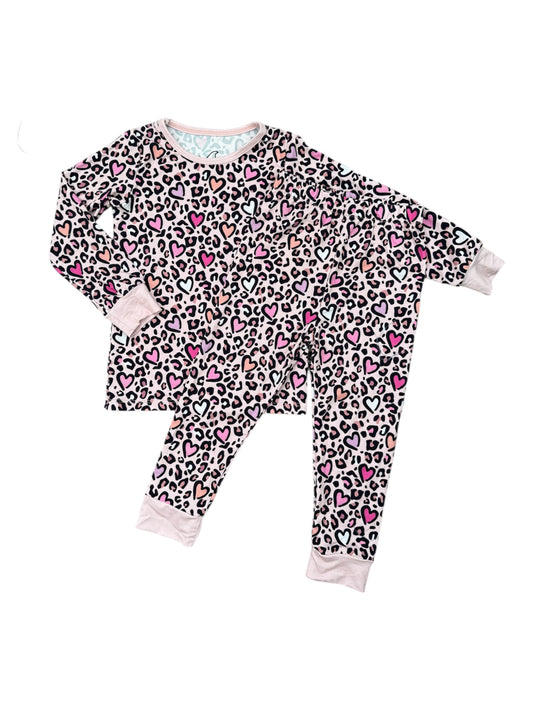 NEW! Valentines Leopard Hearts Bamboo PJ
