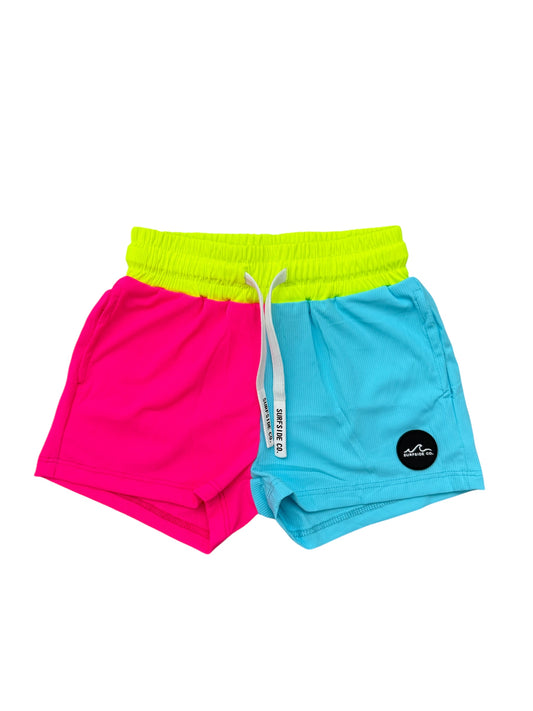 New! HI-VIZ Colorblock (Neon Yellow, Neon Blue, Neon Pink) Ribbed Hybrid Swim