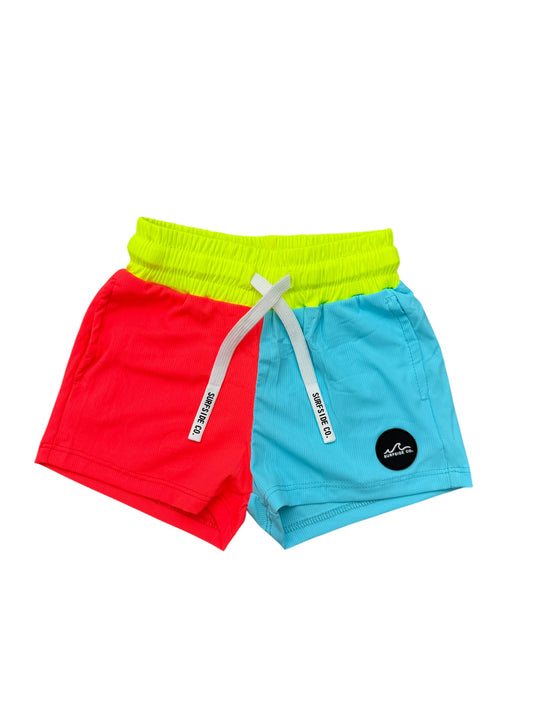 New! HI-VIZ Colorblock (Neon Yellow, Neon Coral, Neon Blue) Ribbed Hybrid Swim
