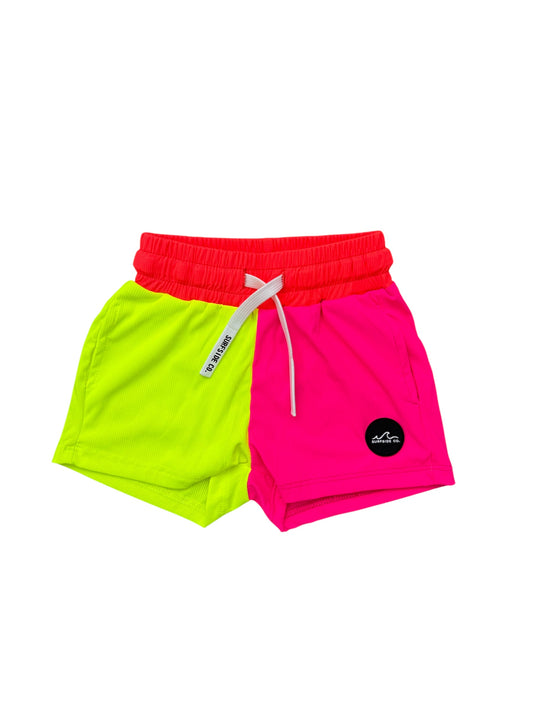 New! HI-VIZ Colorblock (Neon Yellow, Neon Coral, Neon Pink) Ribbed Hybrid Swim