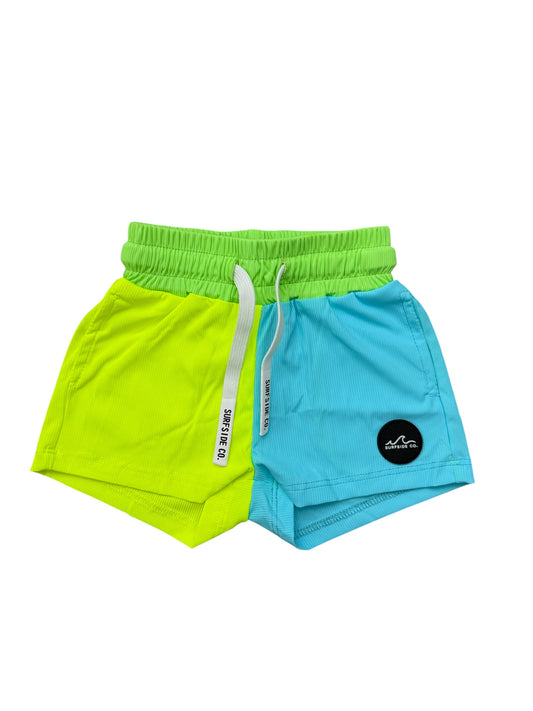 New! HI-VIZ Colorblock (Neon Yellow, Neon Green, Neon Blue) Ribbed Hybrid Swim