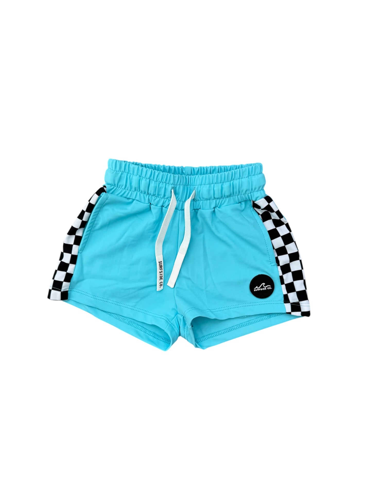 NEW! Aquamarine Checkered Hybrid Swim