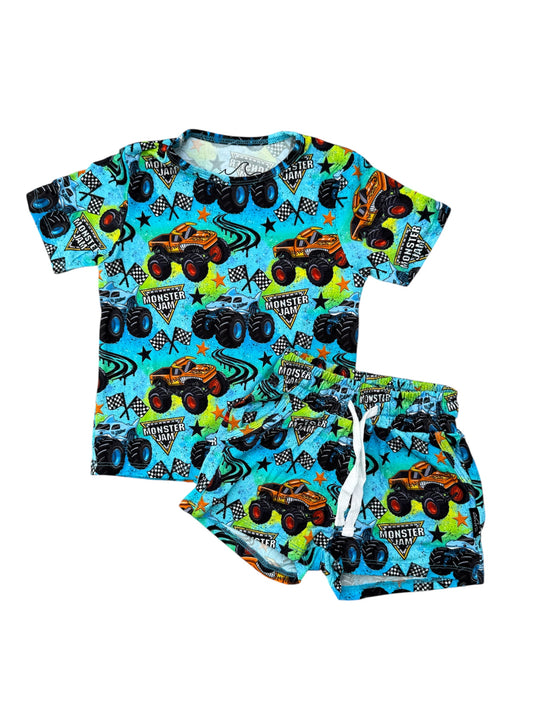 NEW! Blue Monster Jam Bamboo Lounge Set