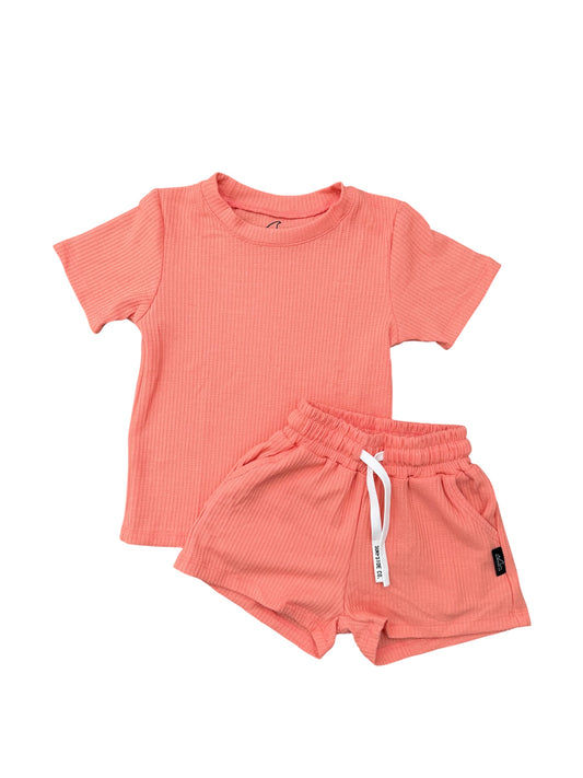 NEW!  Coral  Waffle Lounge Set