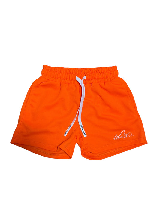 New! Neon Orange Checkered  Athletic Shorts