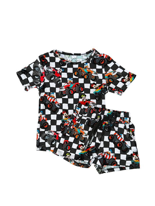 NEW! Checkered Mickey Bamboo Lounge Set