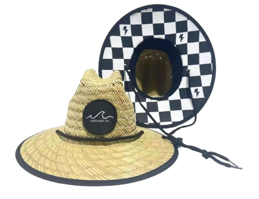 Checkered Bolt Straw Hat