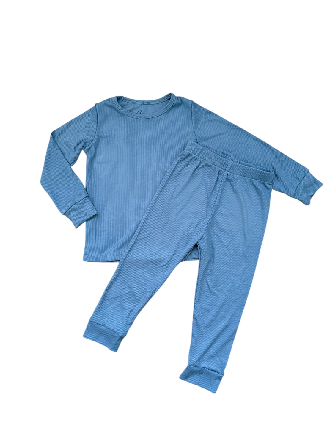 DOORBUSTER! - Blue Spruce Ribbed Long Sleeve Bamboo PJ – surfsideco