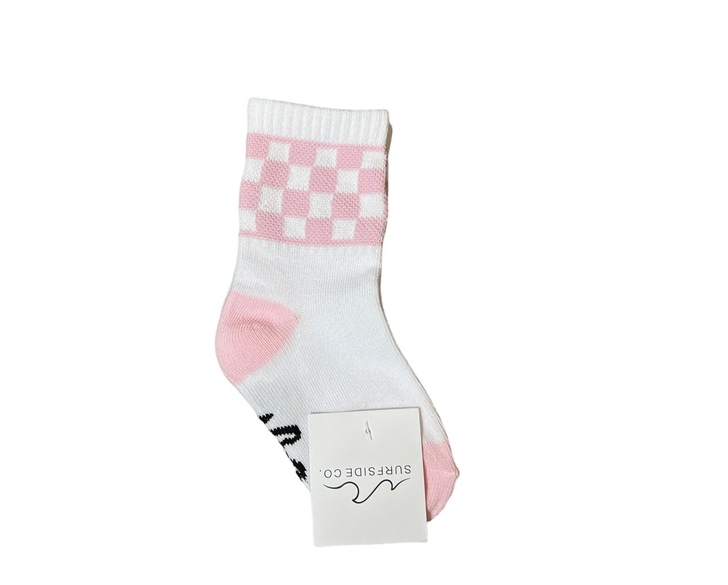 Pink Checkerboard Socks