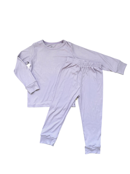DOORBUSTER! - Lavender Ribbed Long Sleeve Bamboo PJ