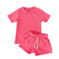 Neon Pink Waffle Lounge Set