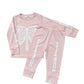 NEW!  Pink Skelly Ribbed Bamboo PJ